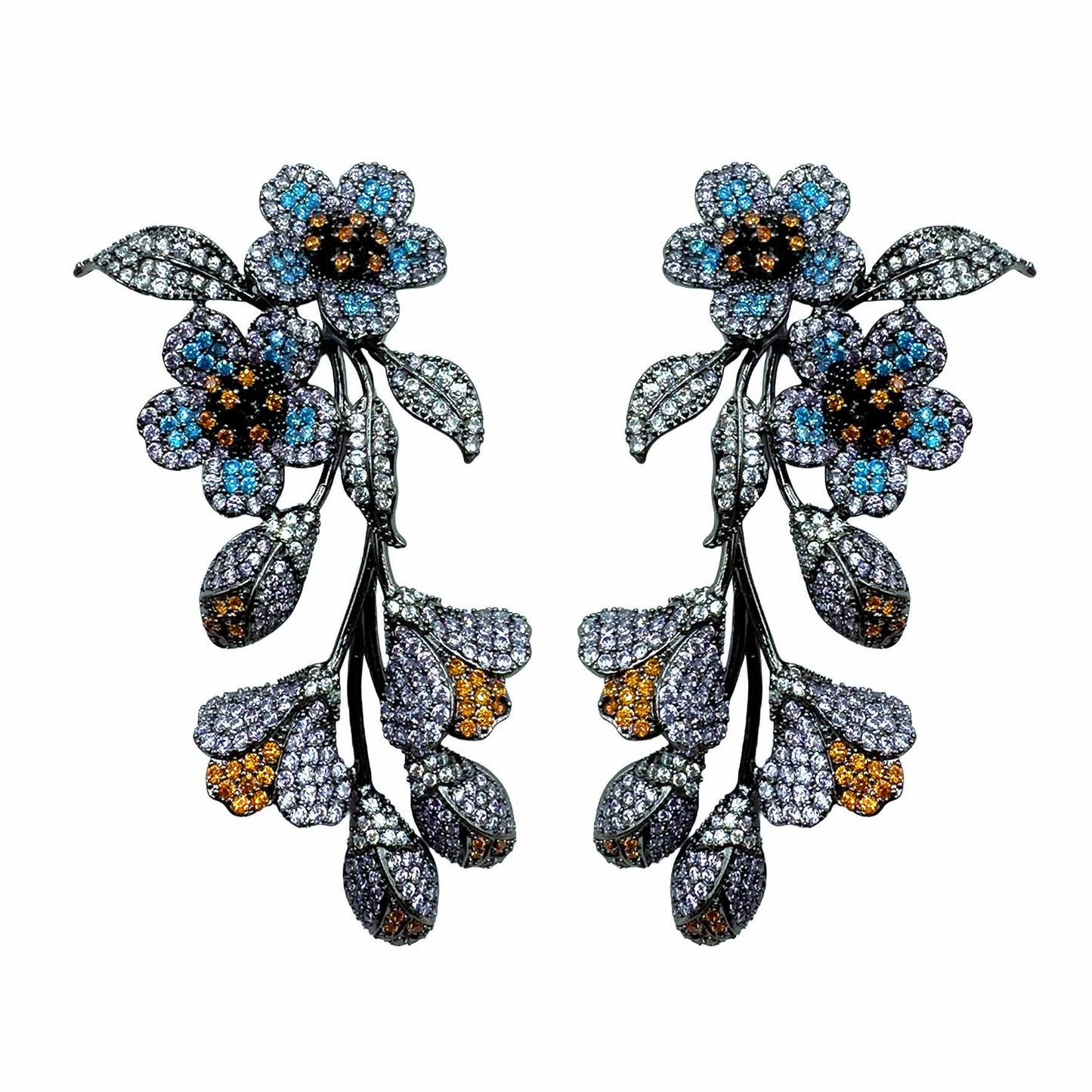 Palestro Milano Orecchini Dark - Arancio Lillac Fiore in Crescita