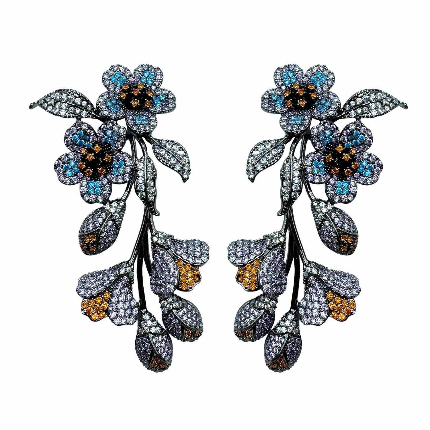 Palestro Milano Orecchini Dark - Arancio Lillac Fiore in Crescita