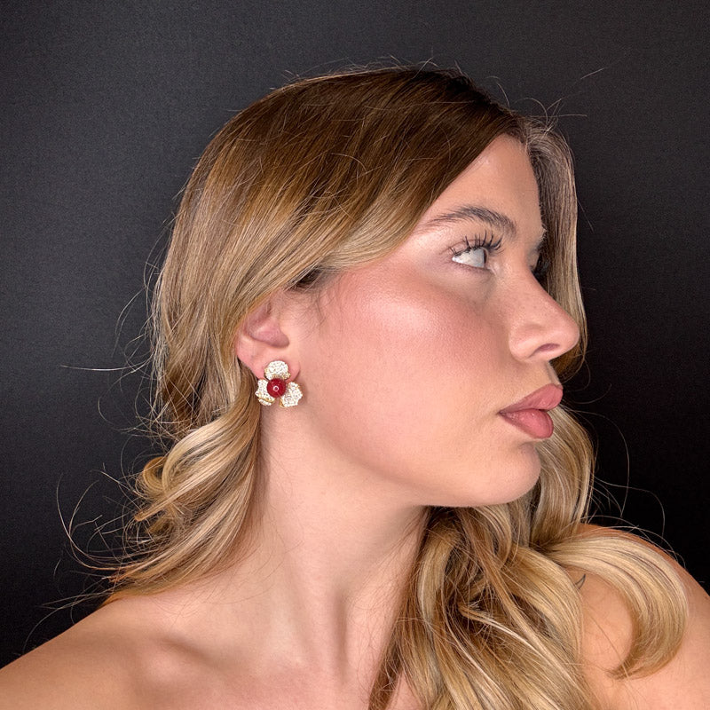 Palestro Milano Orecchini Fiorellini con perla big