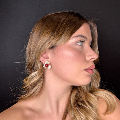 Palestro Milano Orecchini Fiorellini con perla big