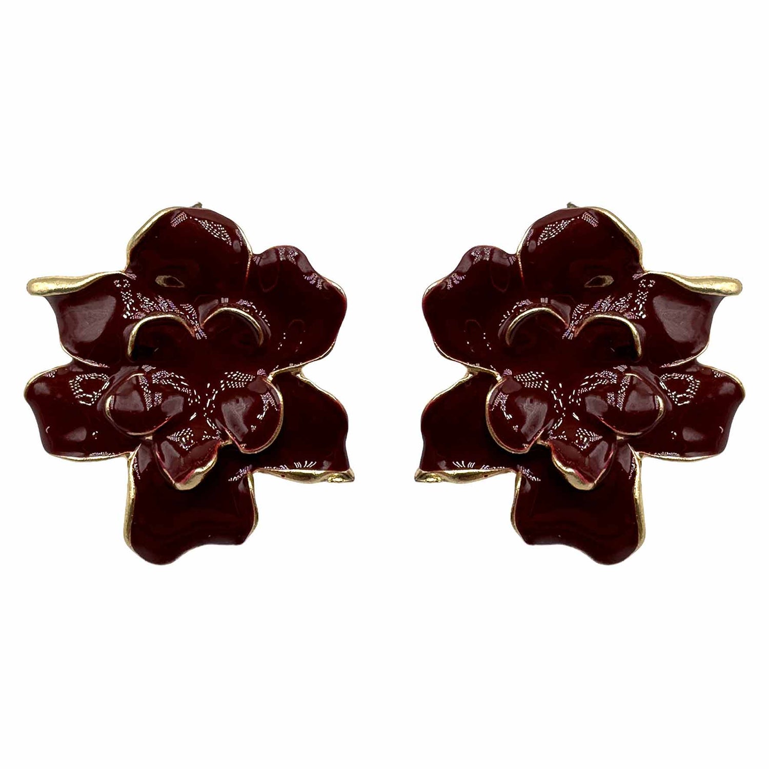 Palestro Milano Orecchini Bordeaux Fiori di Naomi