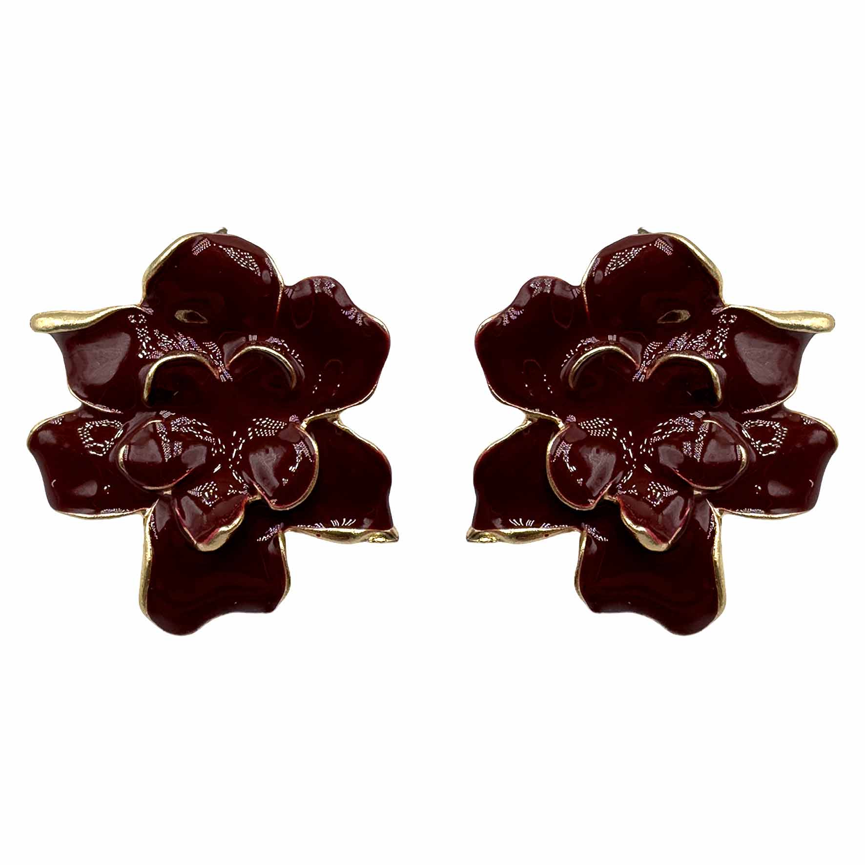 Palestro Milano Orecchini Bordeaux Fiori di Naomi