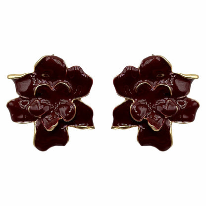 Palestro Milano Orecchini Bordeaux Fiori di Naomi
