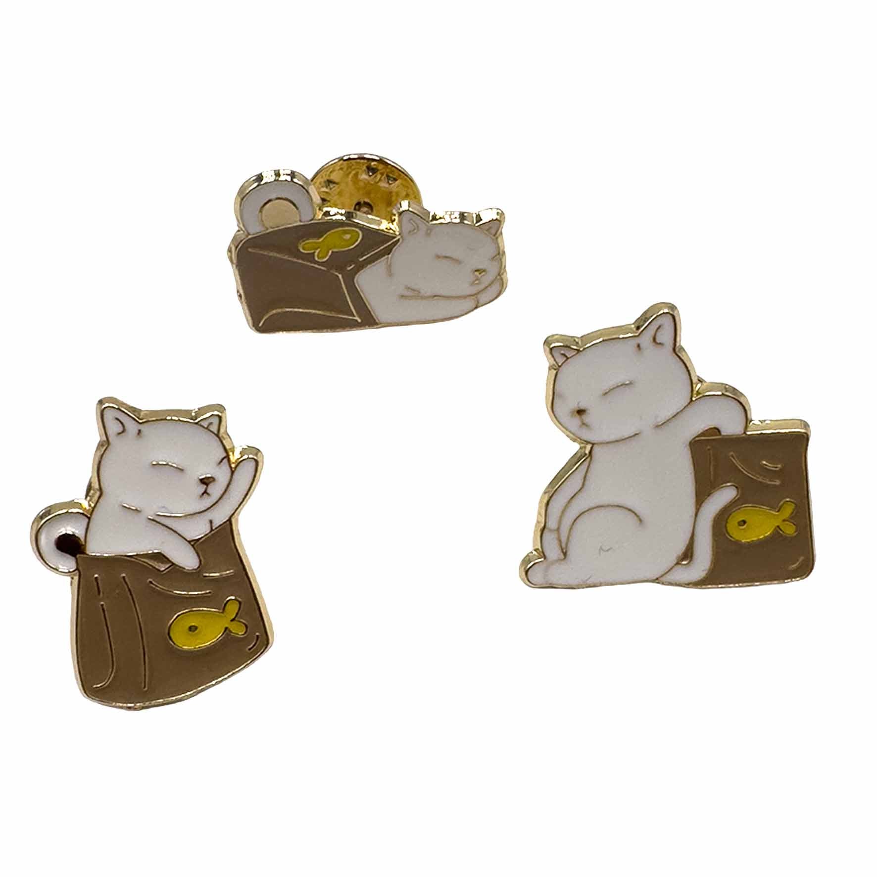 Palestro Milano Spille e spillette Bianco Gattini Dormiglioni - Set