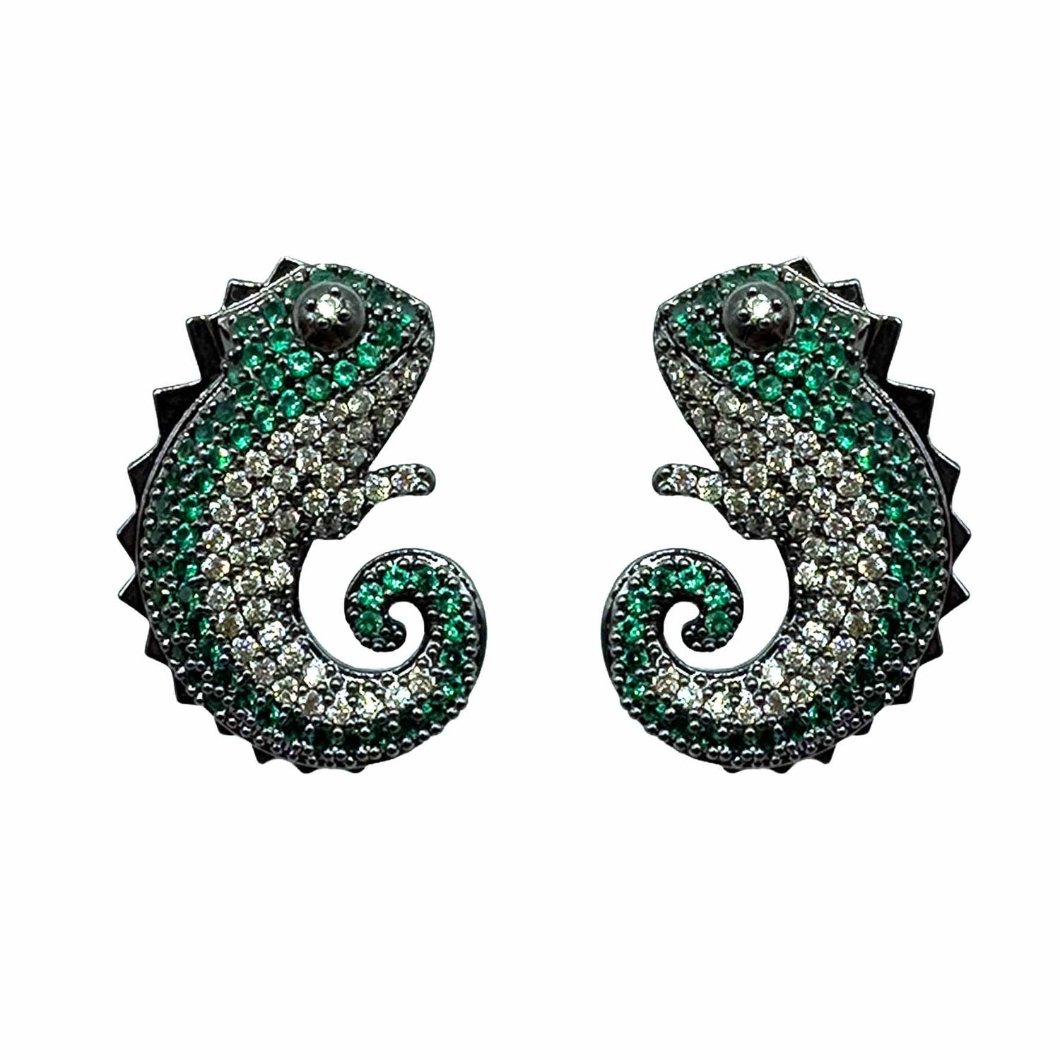 Palestro Milano Orecchini Dark - Verde Silver Gekko
