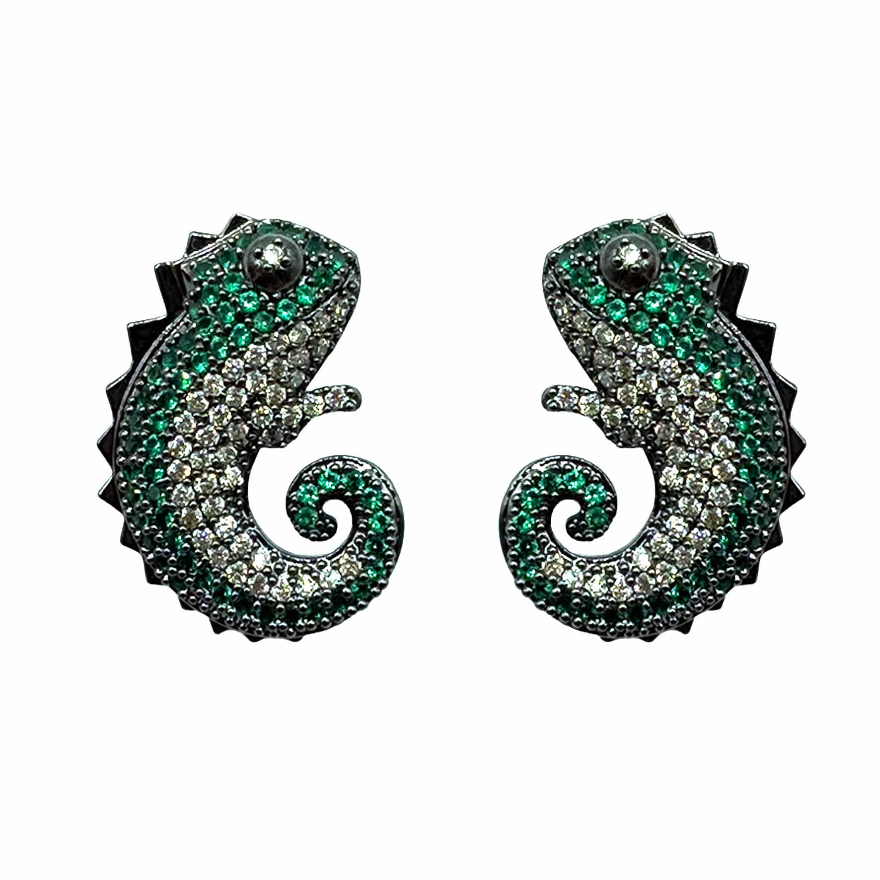 Palestro Milano Orecchini Dark - Verde Silver Gekko