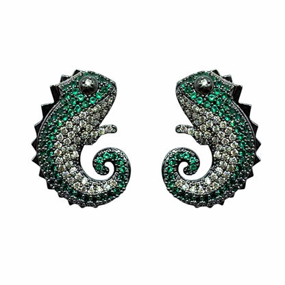 Palestro Milano Orecchini Dark - Verde Silver Gekko