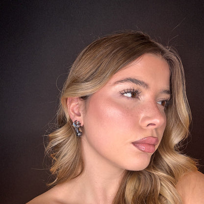 Palestro Milano Orecchini Dark - perla dark Giglio con perla