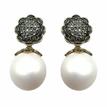 Palestro Milano Orecchini Perla Pink Girasole d&