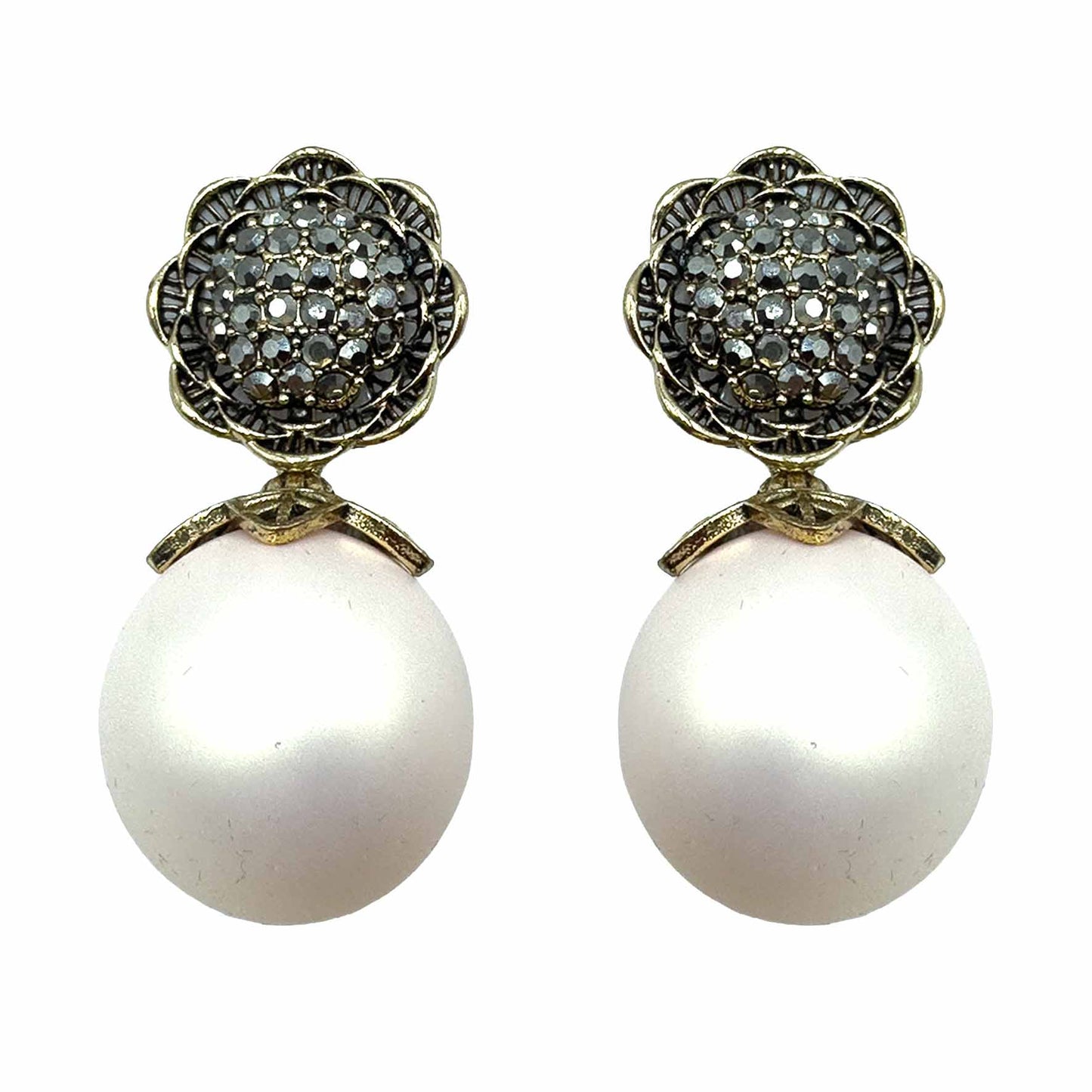 Palestro Milano Orecchini Perla Pink Girasole d'Oro & Perla Big