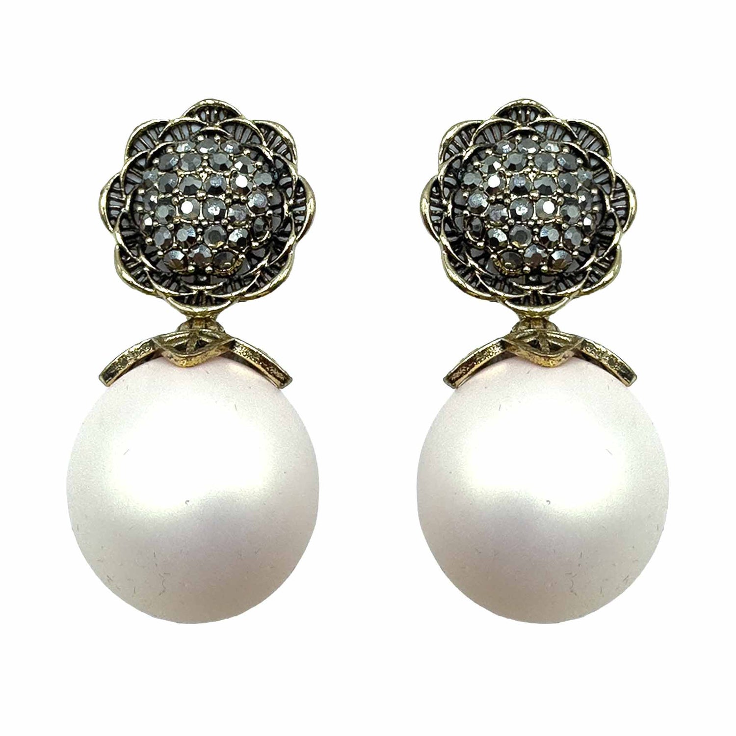 Palestro Milano Orecchini Perla Pink Girasole d'Oro & Perla Big