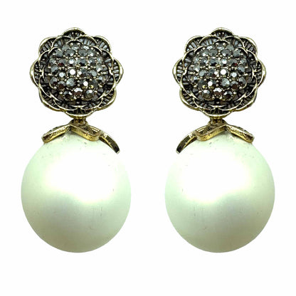 Palestro Milano Orecchini Perla Crema Girasole d&
