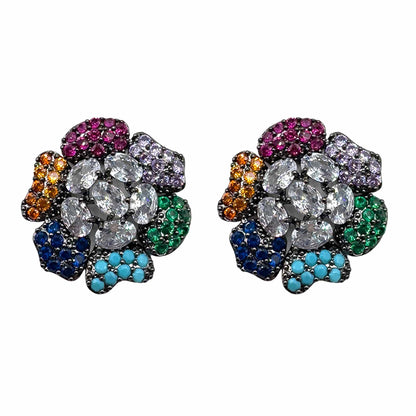 Palestro Milano Orecchini Dark - Multicolor Girasoli &amp; Gemme