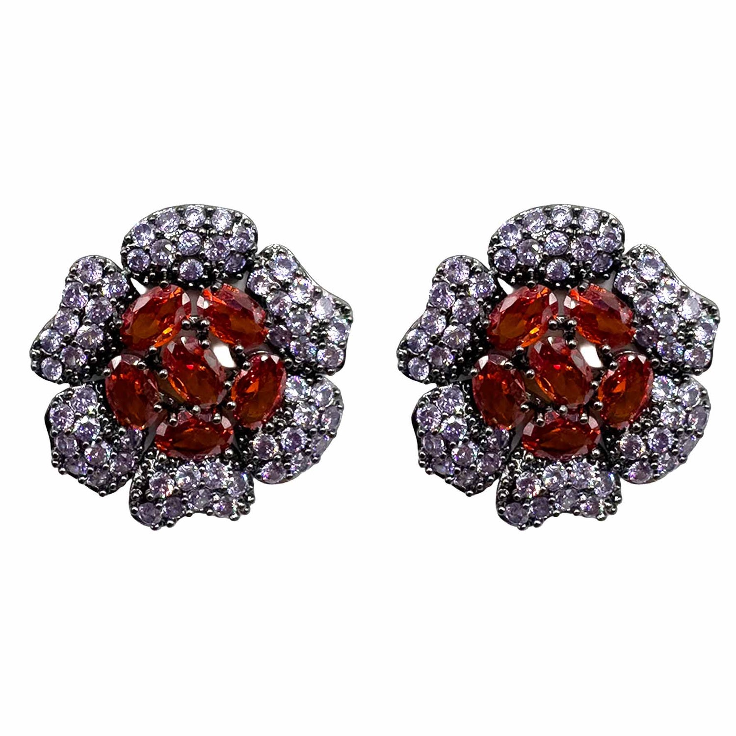 Palestro Milano Orecchini Dark - Lillac Rubino Girasoli &amp; Gemme