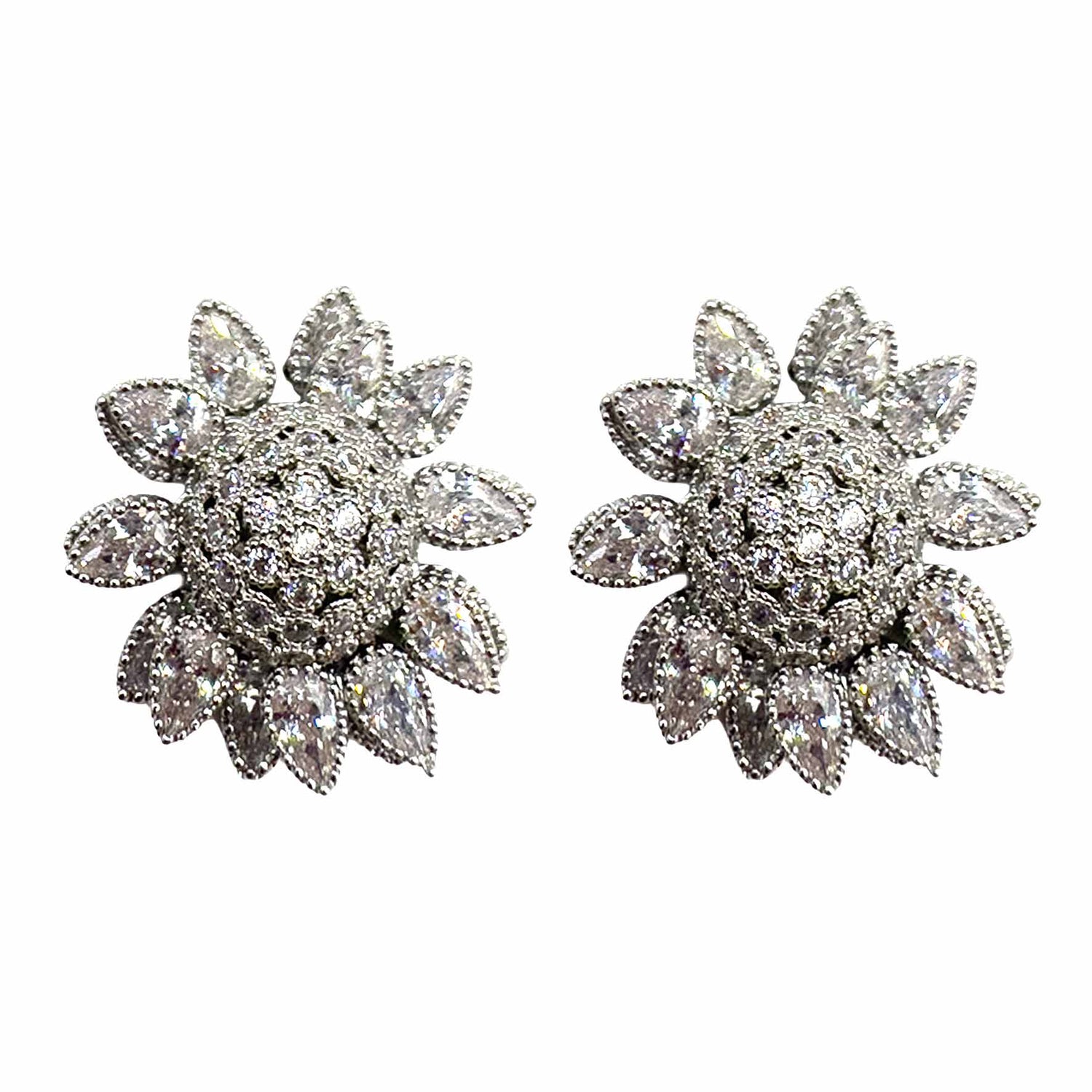 Palestro Milano Orecchini Total Silver Girasoli di Pietre