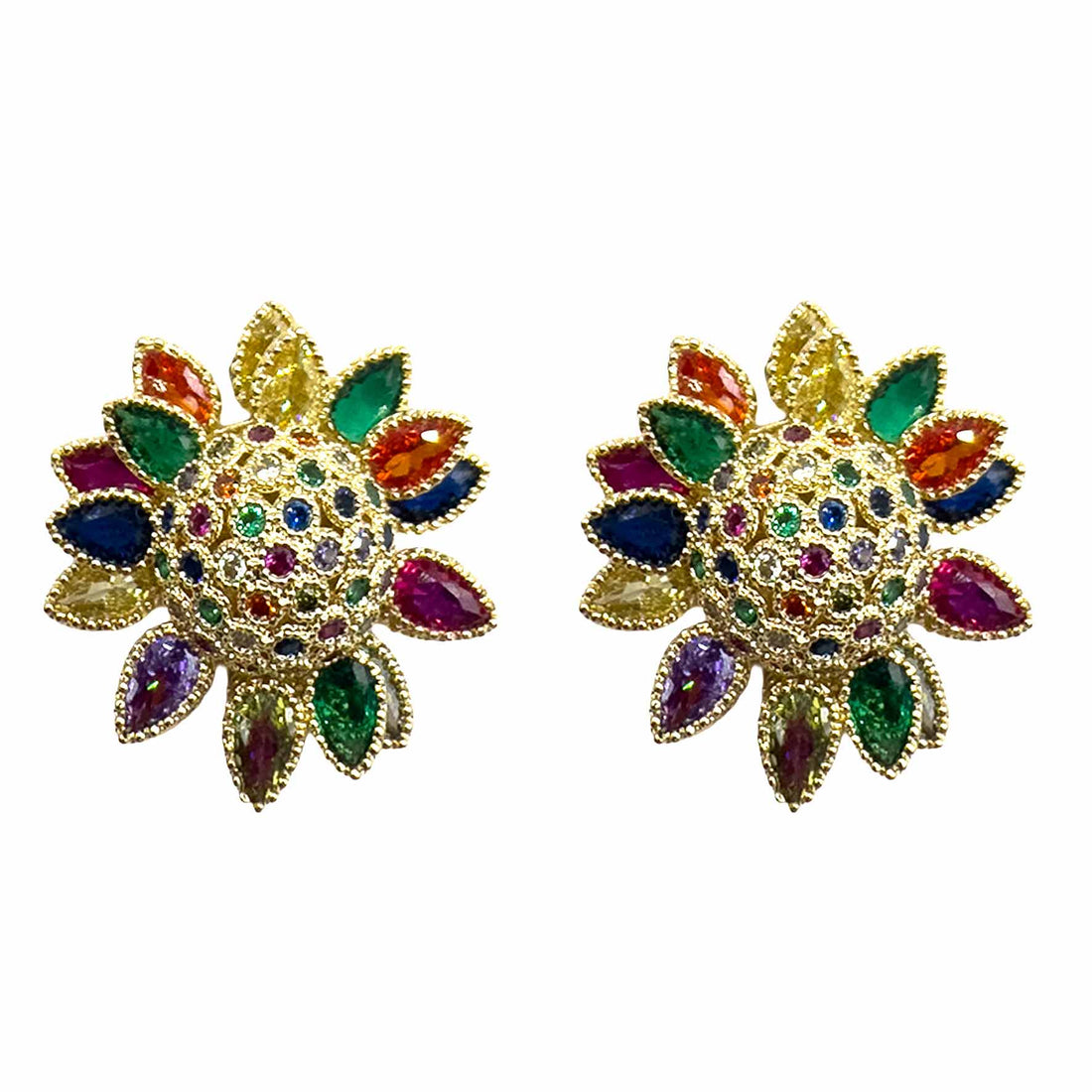 Palestro Milano Orecchini Gold - Multicolor Girasoli di Pietre