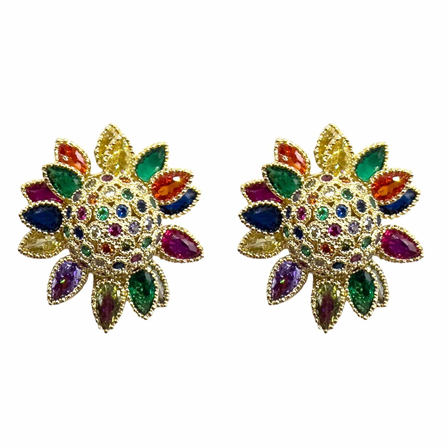 Palestro Milano Orecchini Gold - Multicolor Girasoli di Pietre