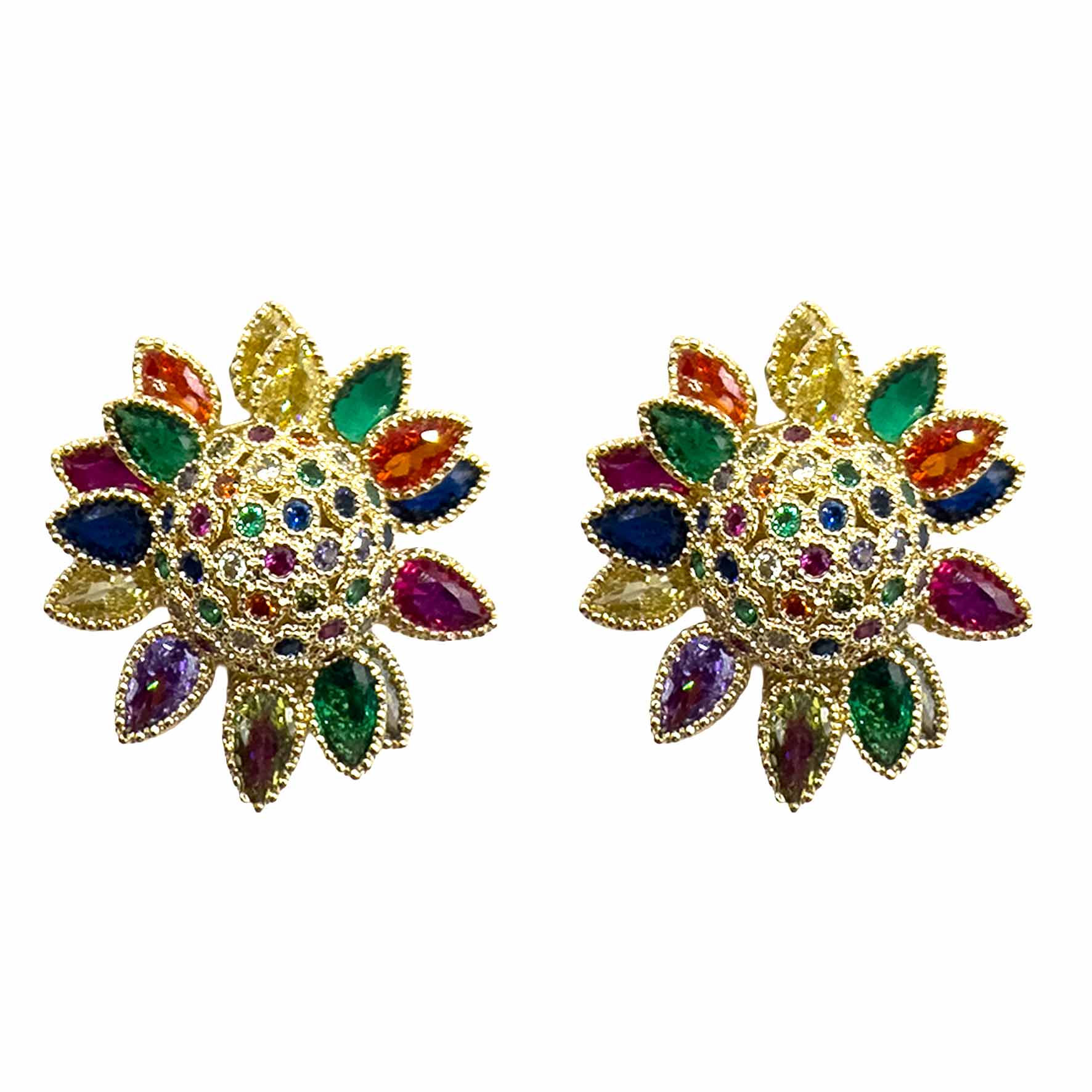 Palestro Milano Orecchini Gold - Multicolor Girasoli di Pietre
