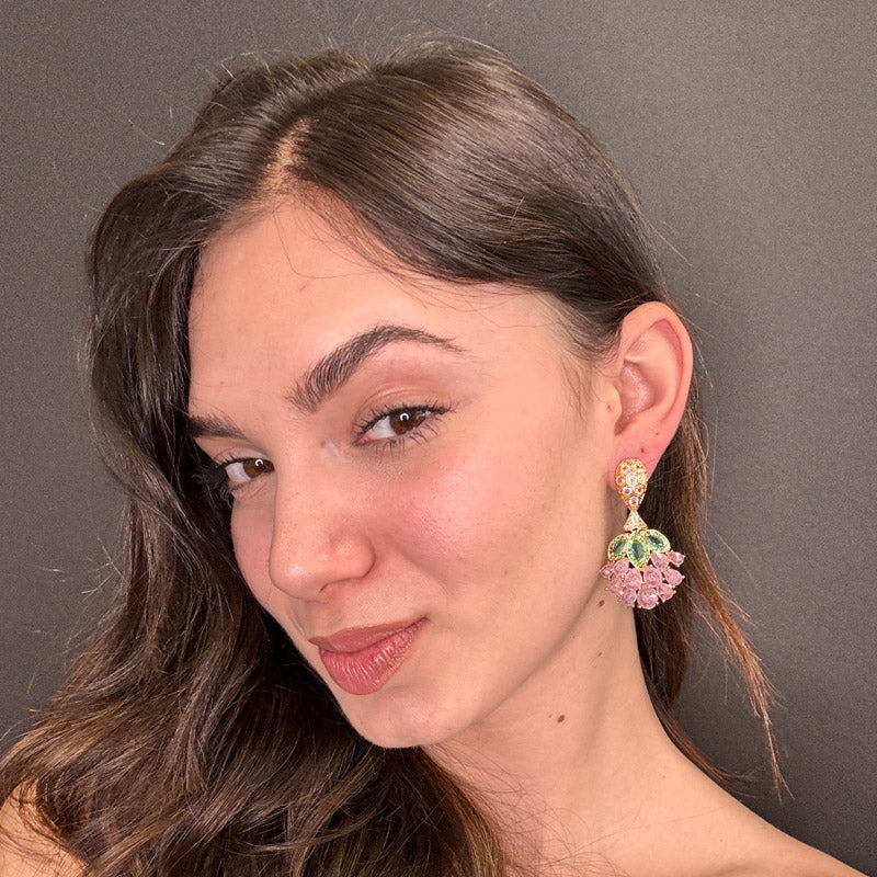 Palestro Milano Orecchini Goccia Magica di Pietre Pink