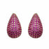Palestro Milano Orecchini Gold - Fucsia Goccia Luminosa di Pavè