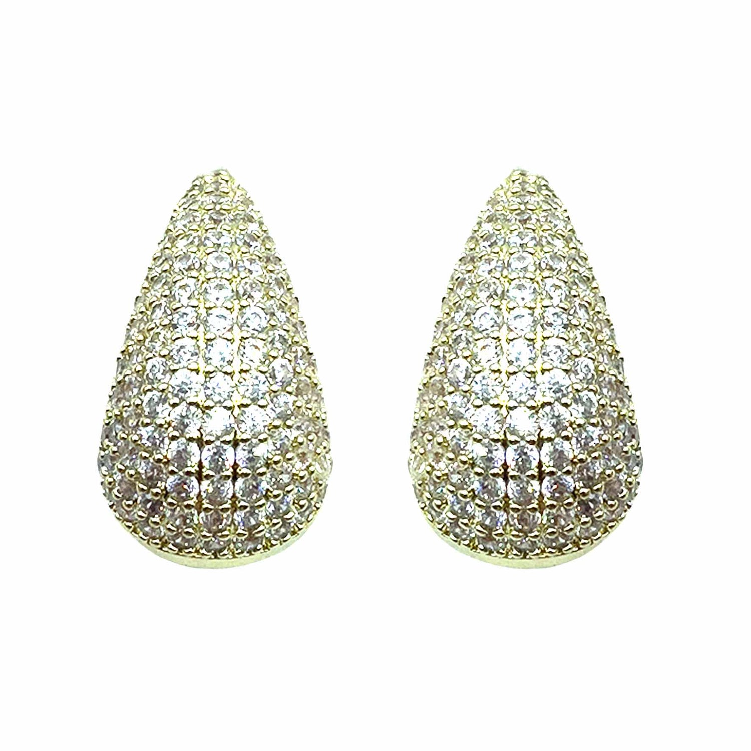 Palestro Milano Orecchini Base Gold - Silver Goccia Luminosa di Pavè