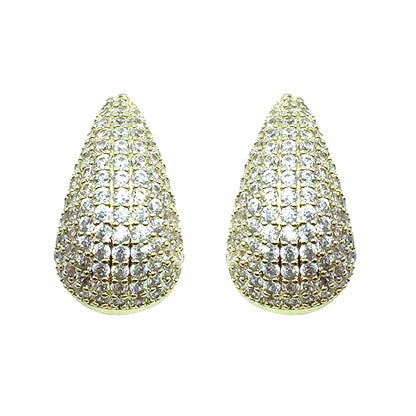 Palestro Milano Orecchini Base Gold - Silver Goccia Luminosa di Pavè