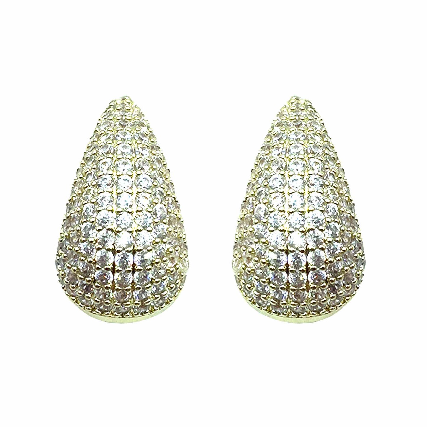 Palestro Milano Orecchini Base Gold - Silver Goccia Luminosa di Pavè