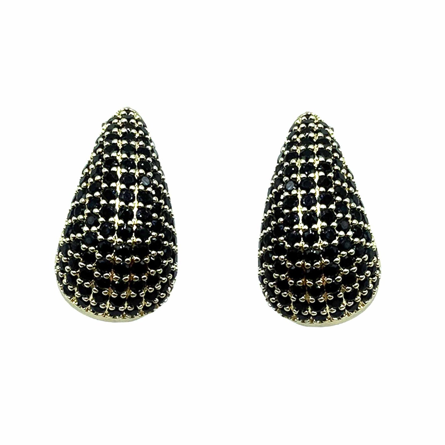 Palestro Milano Orecchini Gold - Black Goccia Luminosa di Pavè