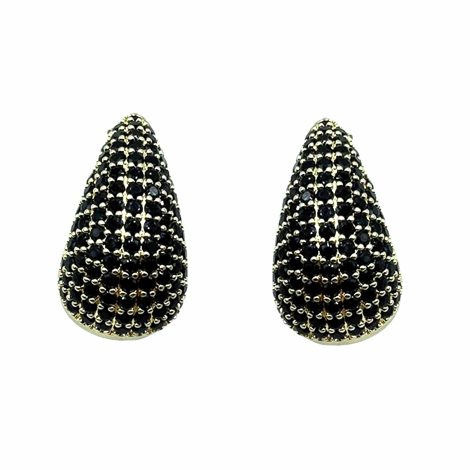 Palestro Milano Orecchini Gold - Black Goccia Luminosa di Pavè