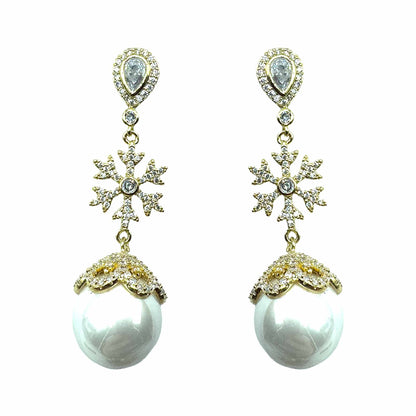Palestro Milano Orecchini Gold Goccia di Cristallo con Perla