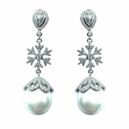 Palestro Milano Orecchini Silver Goccia di Cristallo con Perla