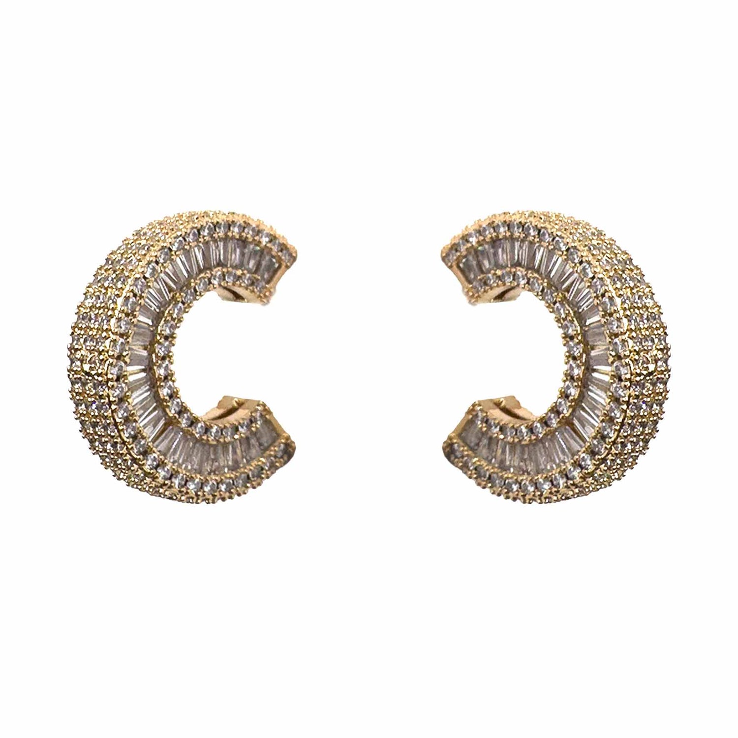 Palestro Milano Orecchini Gold Hoops di Pavè