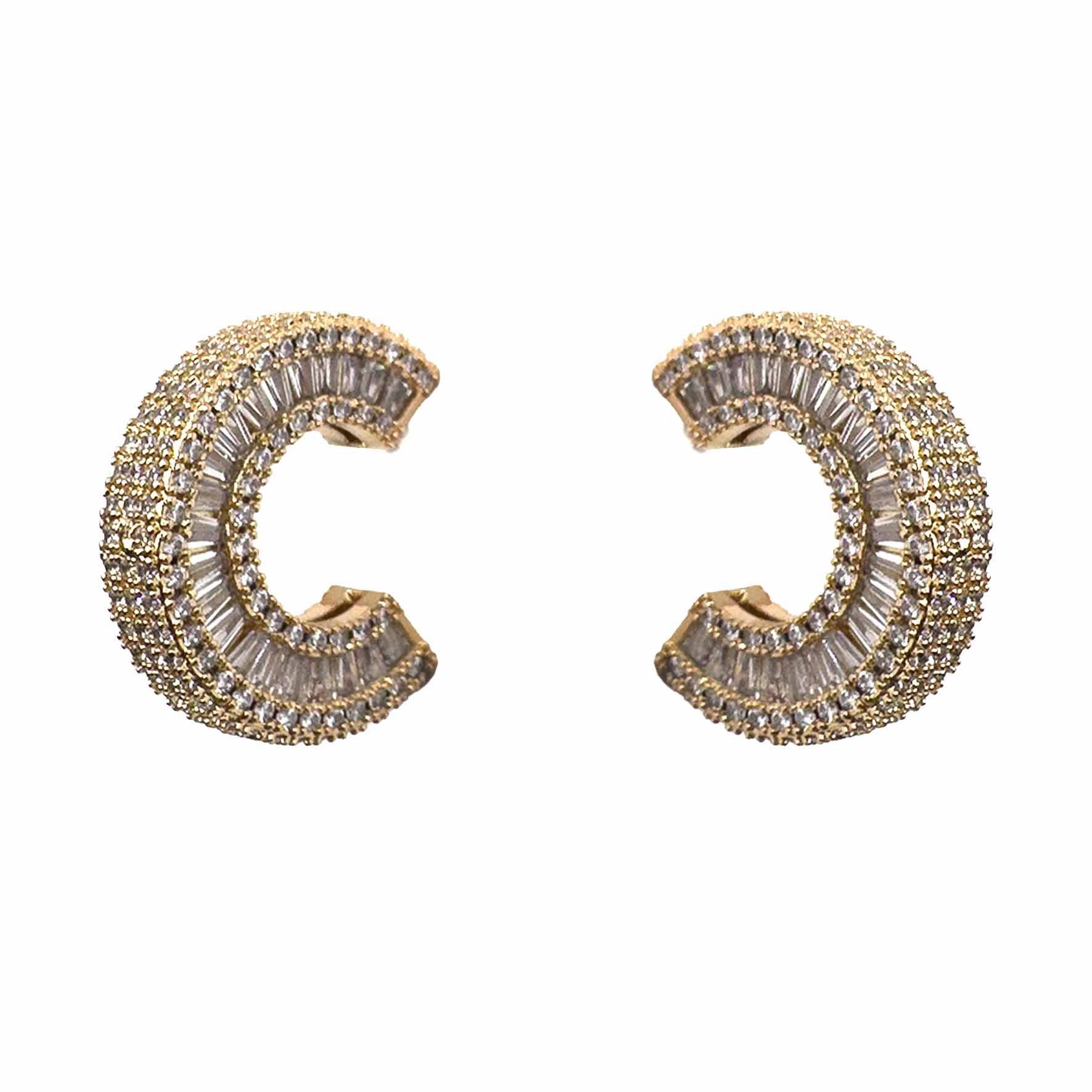 Palestro Milano Orecchini Gold Hoops di Pavè