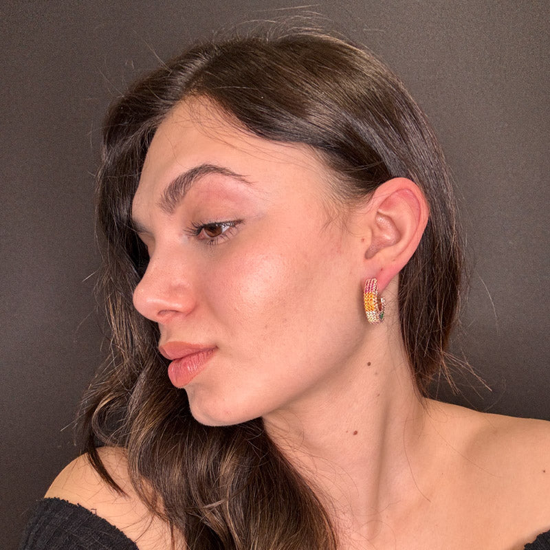 Palestro Milano Orecchini Hoops di Pavè