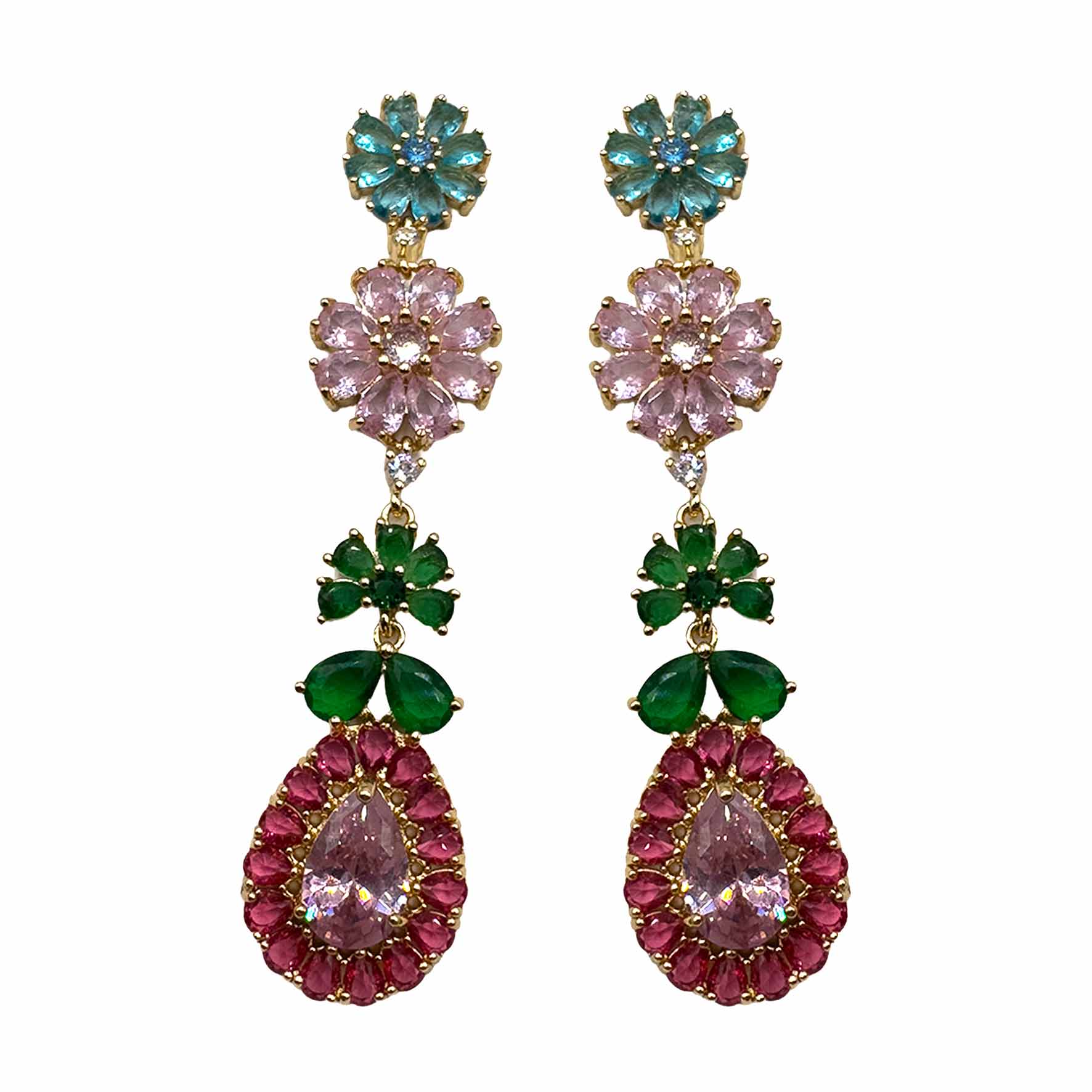 Palestro Milano Orecchini Lacrima Floreale