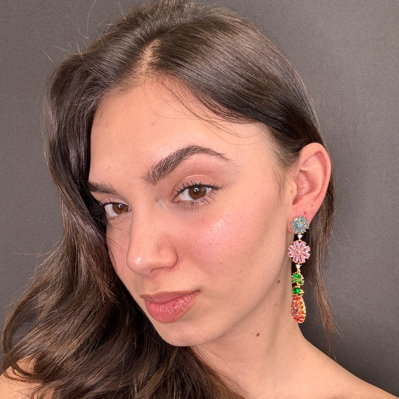 Palestro Milano Orecchini Lacrima Floreale