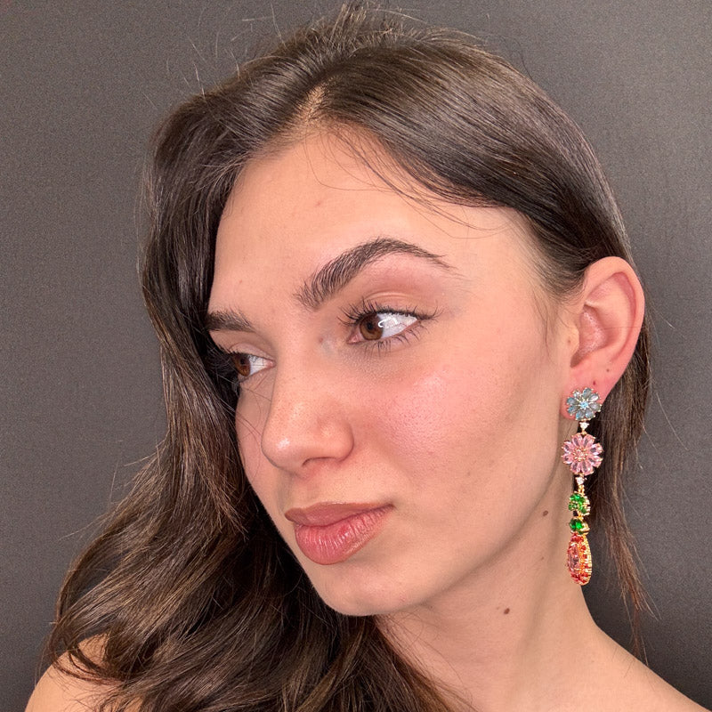 Palestro Milano Orecchini Lacrima Floreale