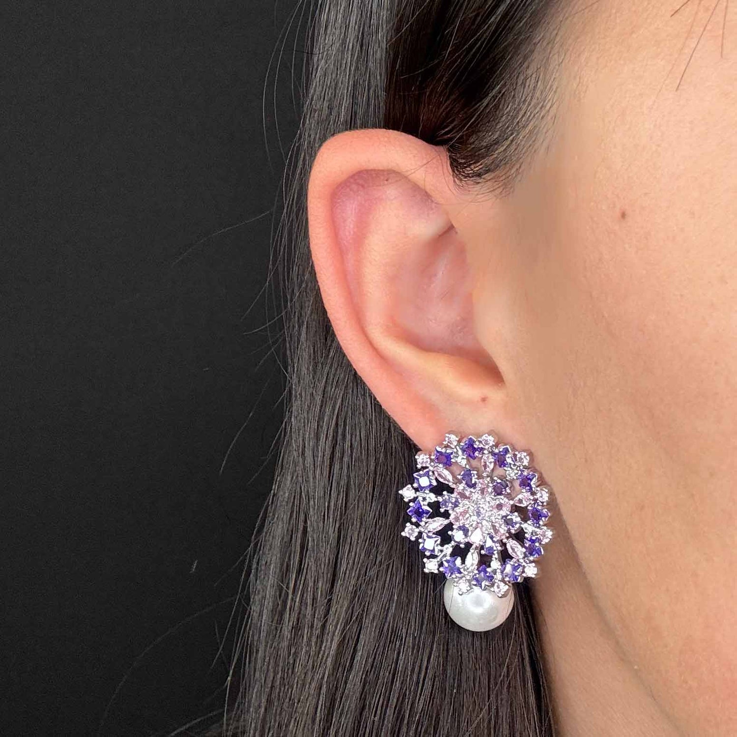 Mandala di cristalli con perla