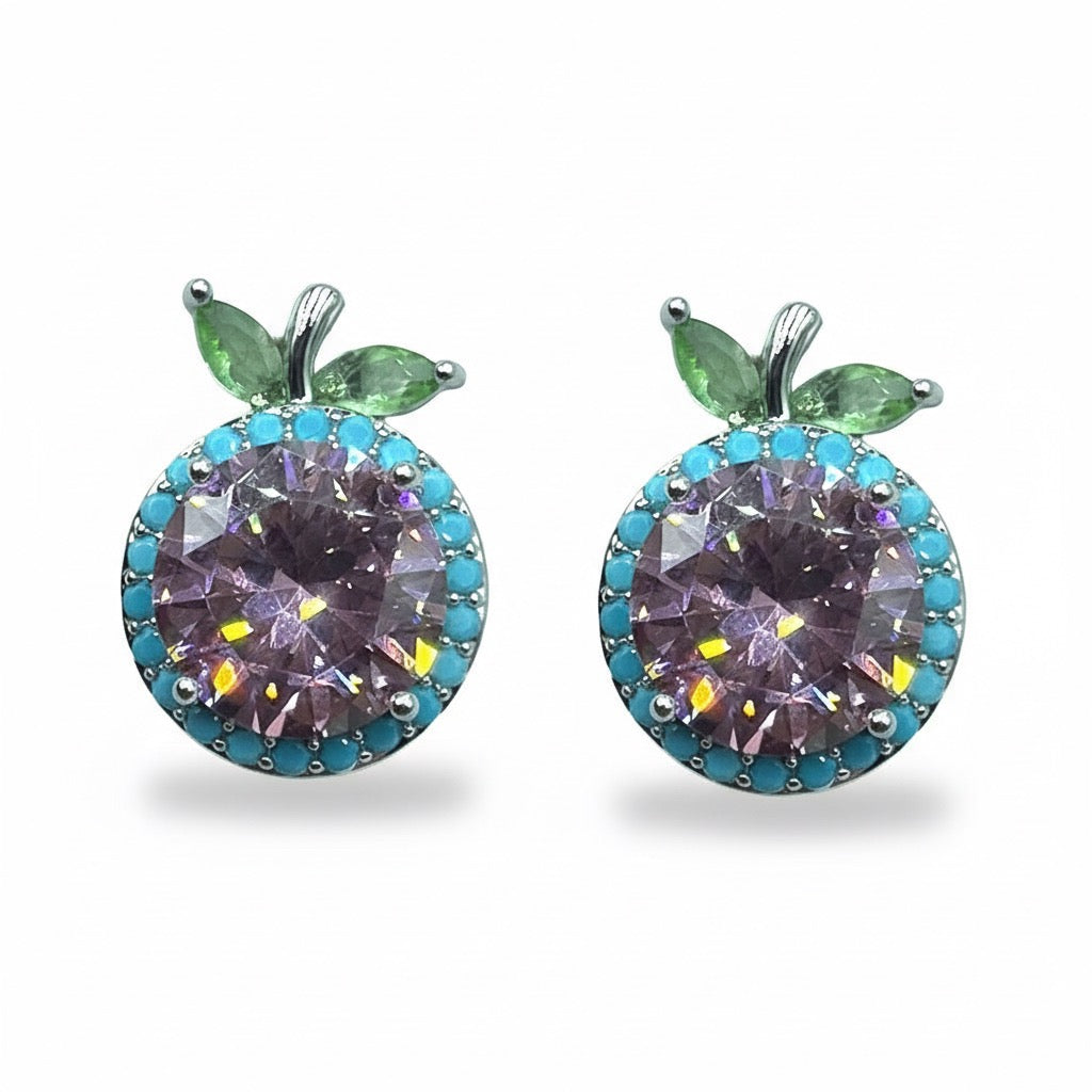 Palestro Milano Orecchini Silver - Pink Turquoise Mela &amp; Gemma