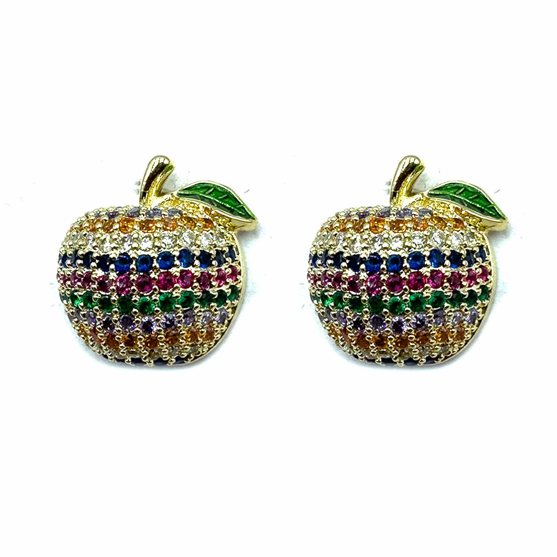 Palestro Milano Orecchini Base Gold / Multicolor Mele di Pavè