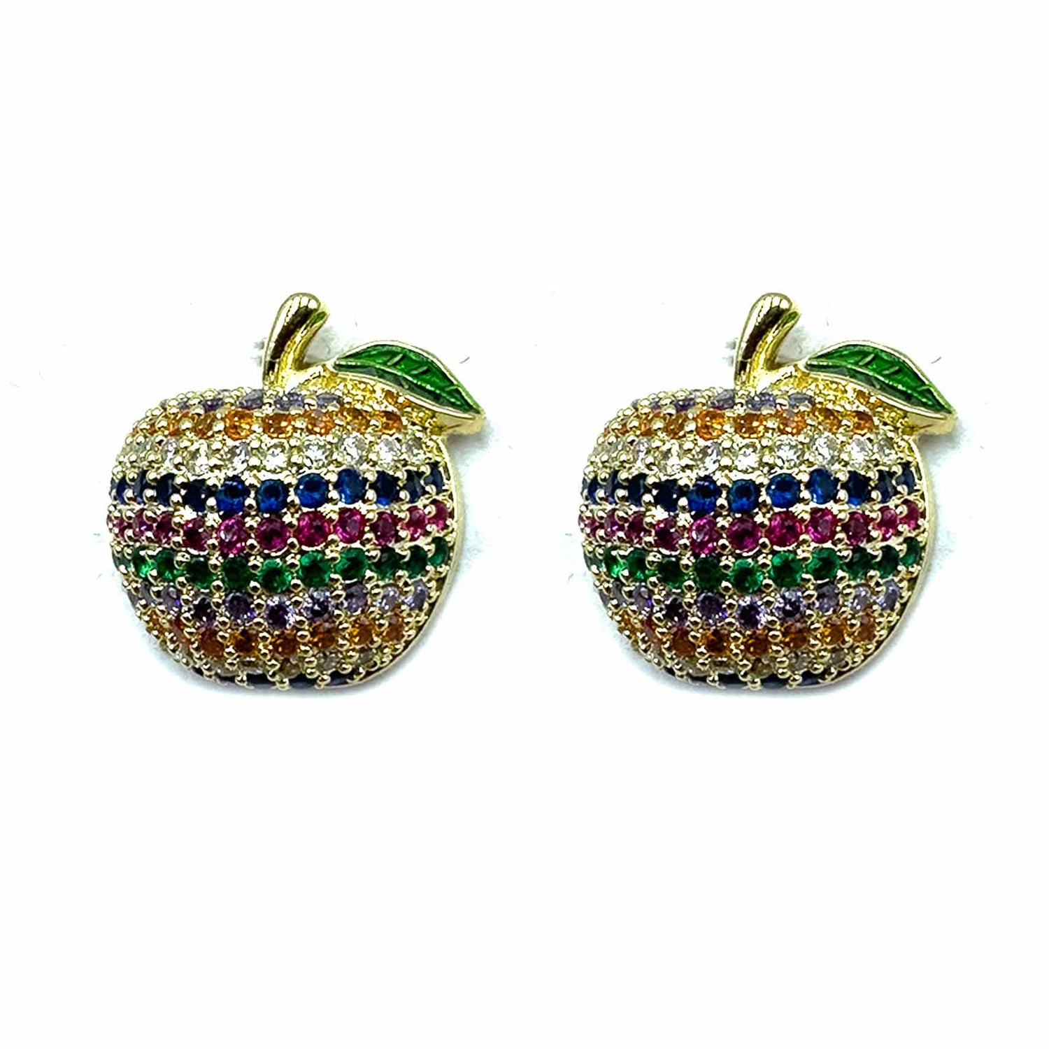 Palestro Milano Orecchini Base Gold / Multicolor Mele di Pavè