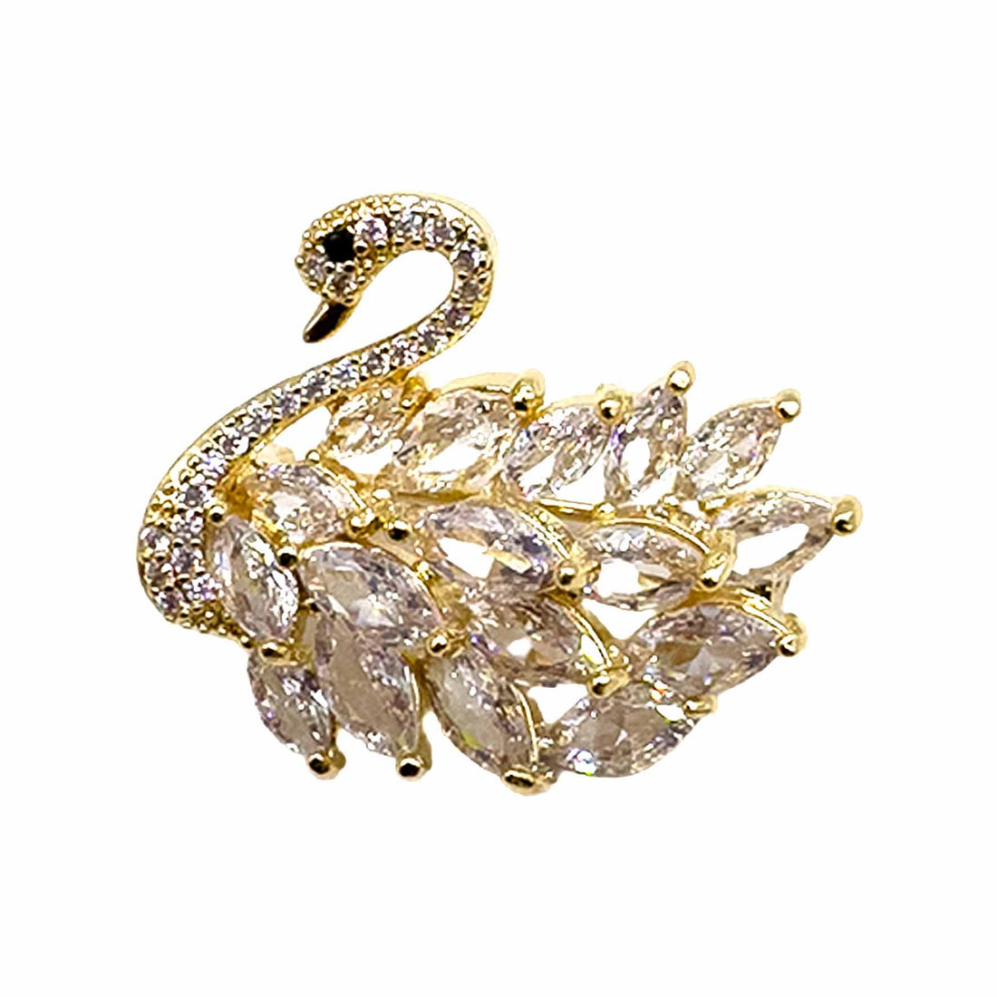 Palestro Milano Spille e spillette Gold Mini Cigno con Pietre