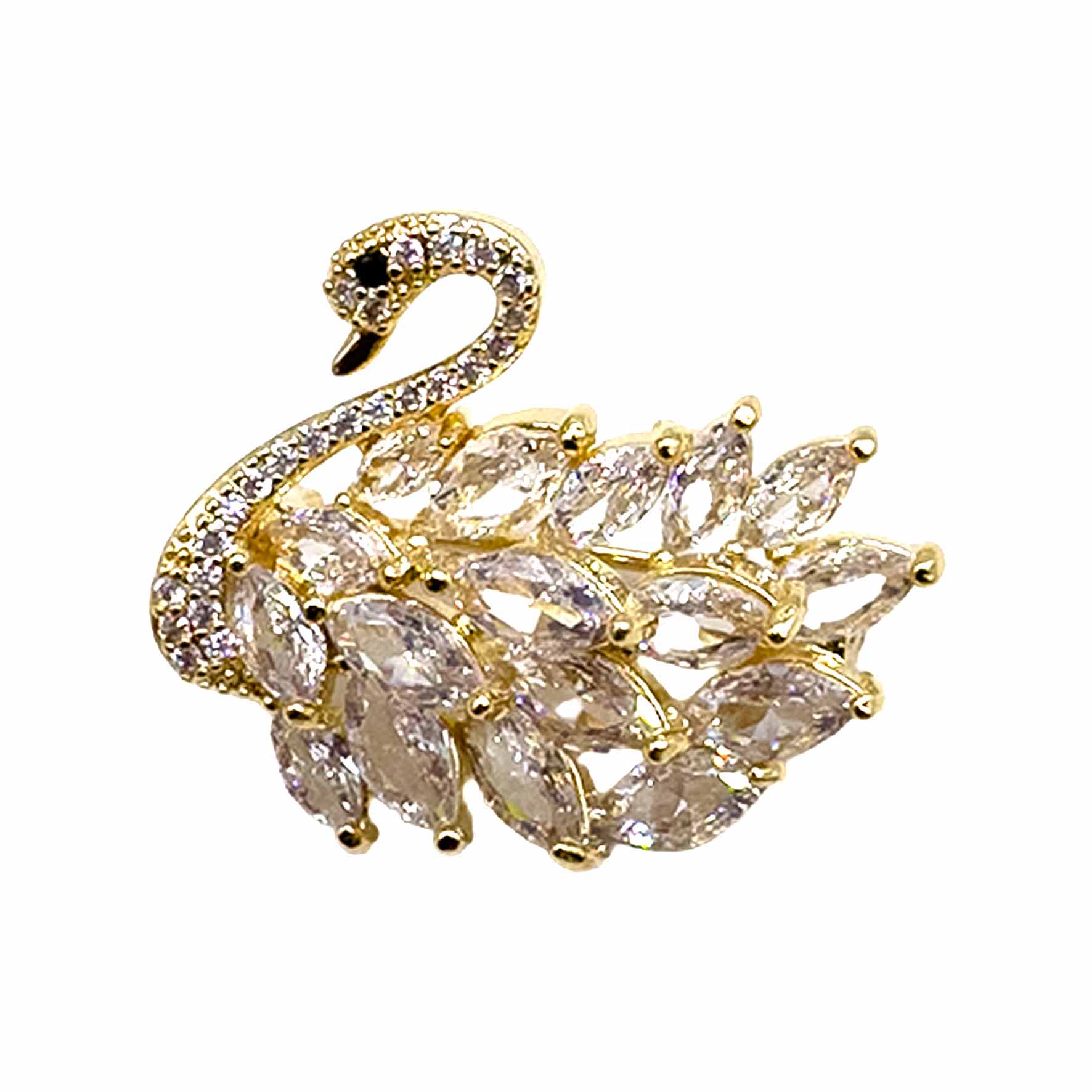 Palestro Milano Spille e spillette Gold Mini Cigno con Pietre