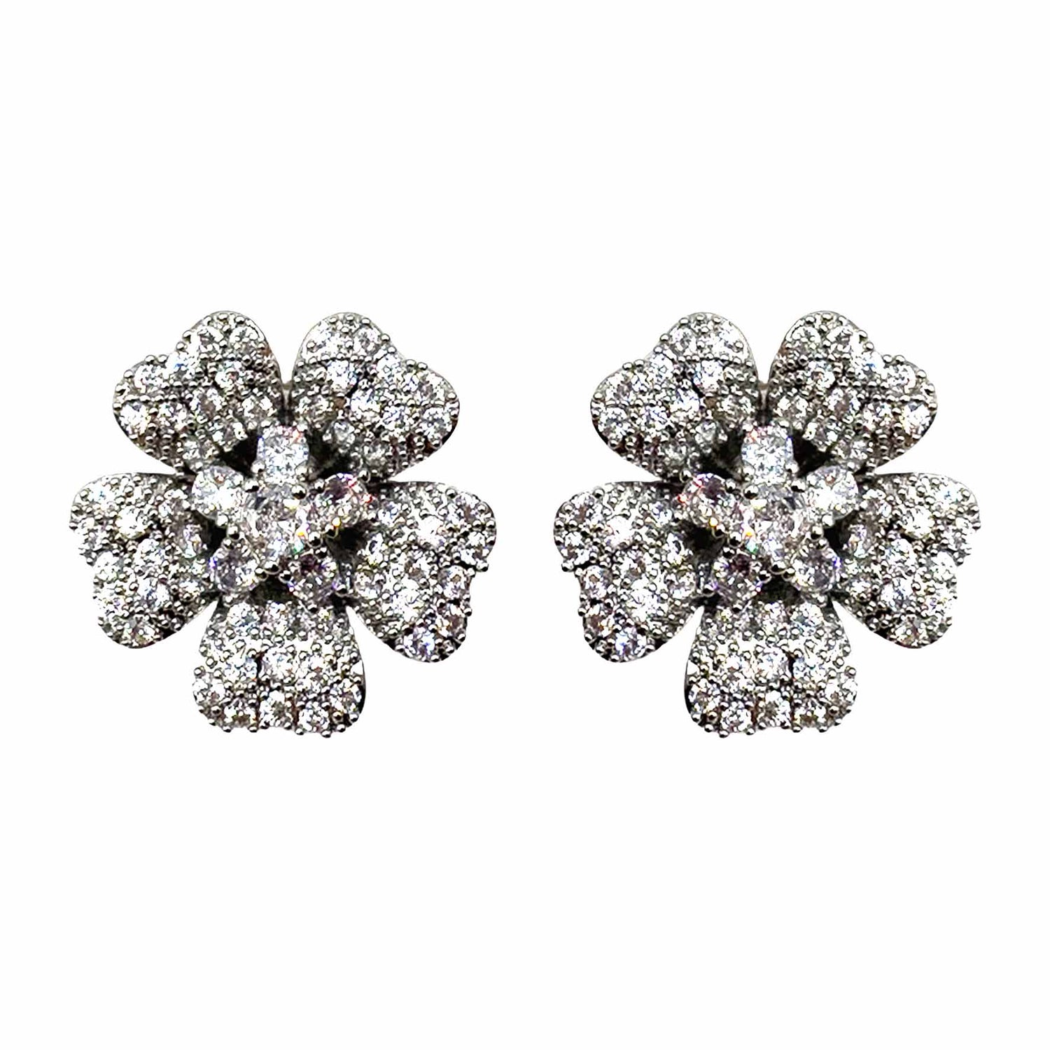 Palestro Milano Orecchini Silver Mini Fiore Cosmos di Pavè