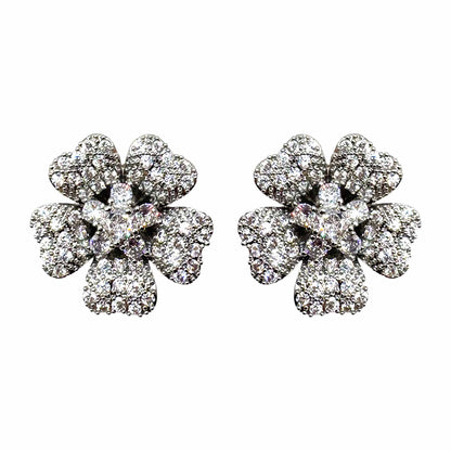 Palestro Milano Orecchini Silver Mini Fiore Cosmos di Pavè