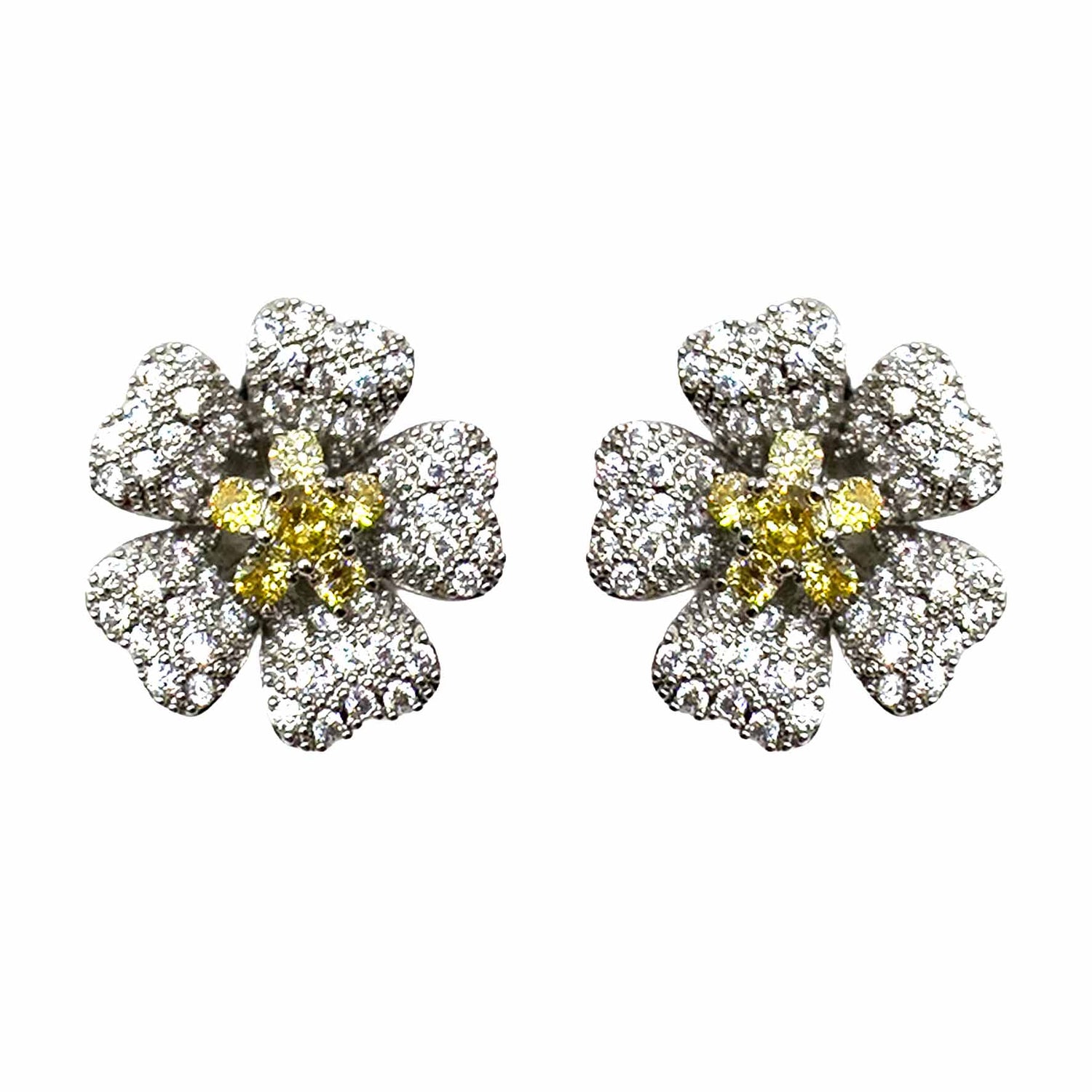 Palestro Milano Orecchini Giallo Mini Fiore Cosmos di Pavè