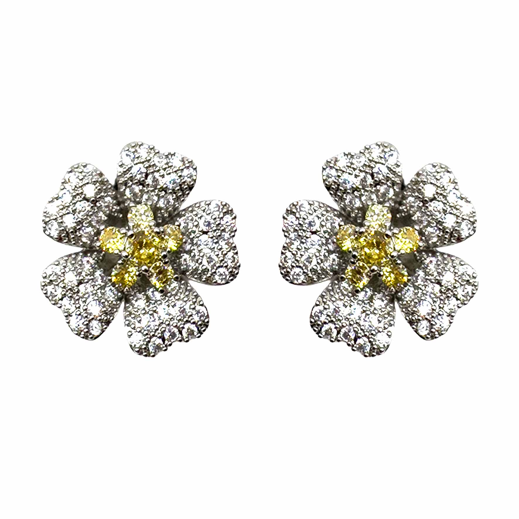 Palestro Milano Orecchini Giallo Mini Fiore Cosmos di Pavè