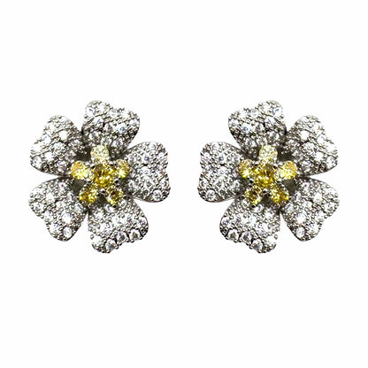 Palestro Milano Orecchini Giallo Mini Fiore Cosmos di Pavè