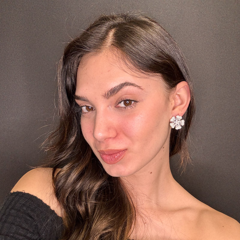 Palestro Milano Orecchini Mini Fiore Cosmos di Pavè