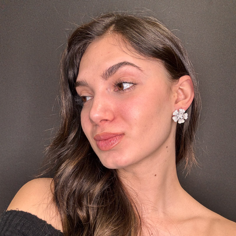 Palestro Milano Orecchini Mini Fiore Cosmos di Pavè